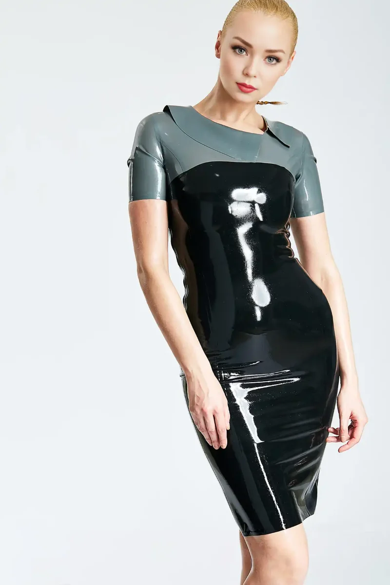 latex executive style mini dress kkp721 1