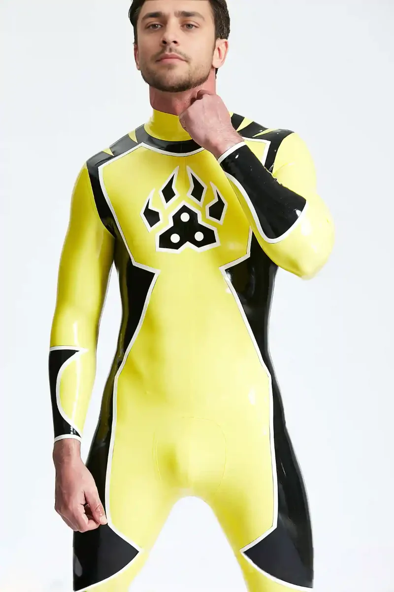 latex male galactica back zip catsuit kkp132 1