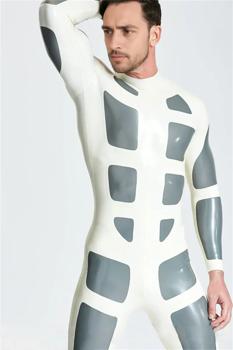 latex male silver streak rubber catsuit kkp75 1 latex male silver streak rubber catsuit kkp75 1