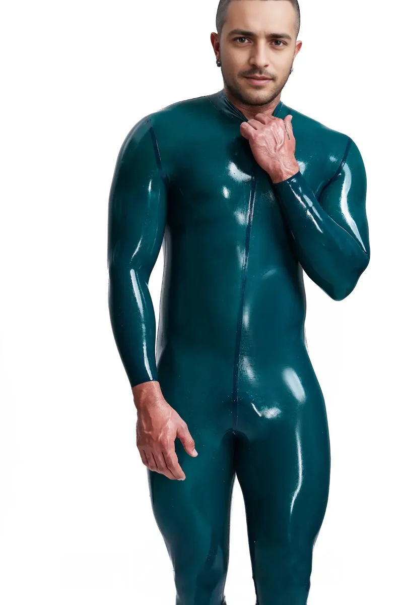 latex male sleekness basic neck entry latex catsuit kkp11 4