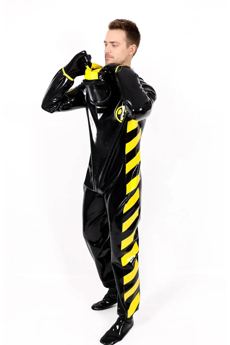 latex male zombie biohazard haz mat style latex protection suit kkp94 1