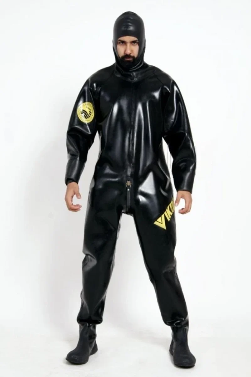Latex Mens Heavy Duty Brand Name Hooded Drysuit Diving Suit Latex Mens Heavy Duty Brand Name Hooded Drysuit Diving Suit