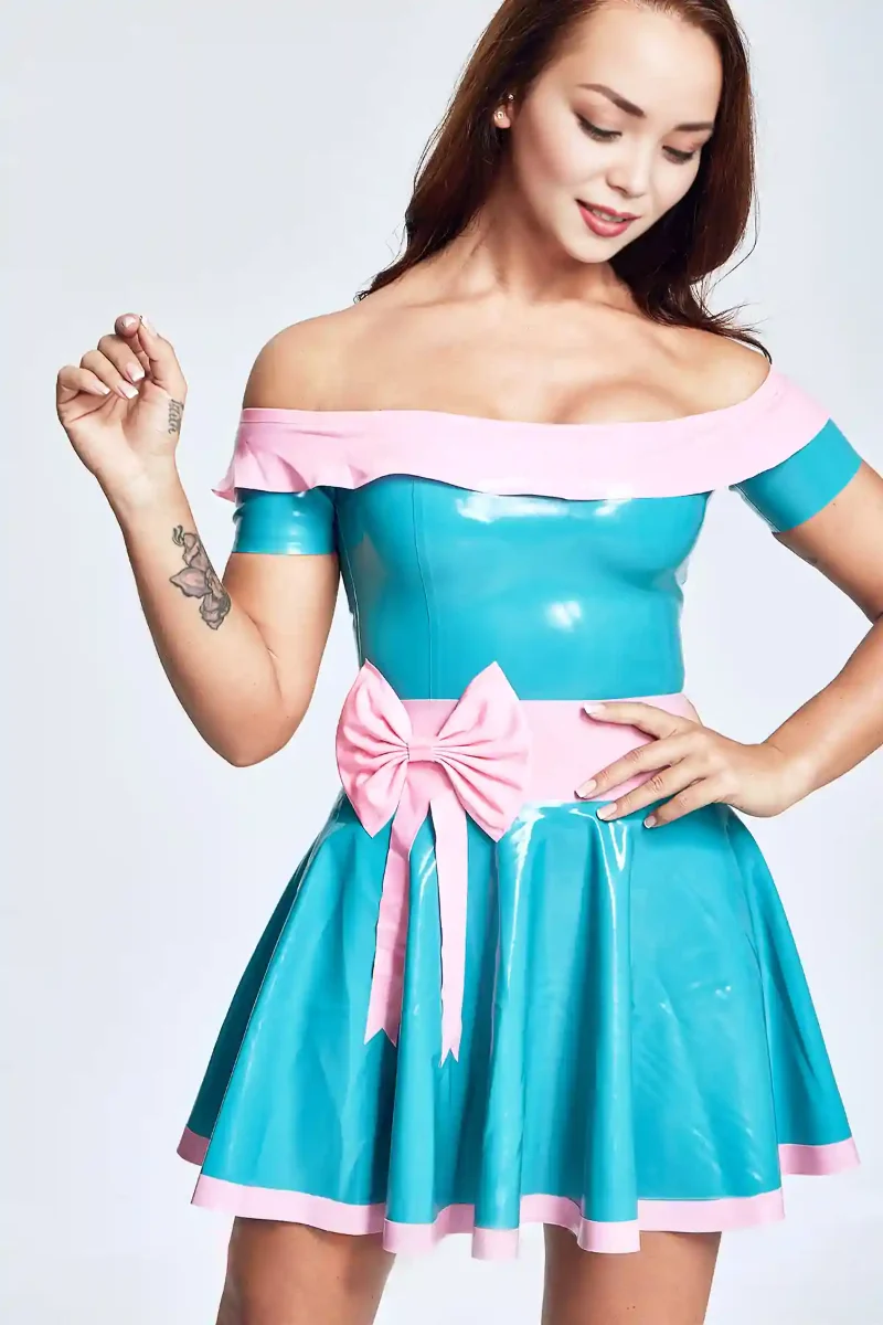 latex party girl offtheshoulder dress kkp676 1