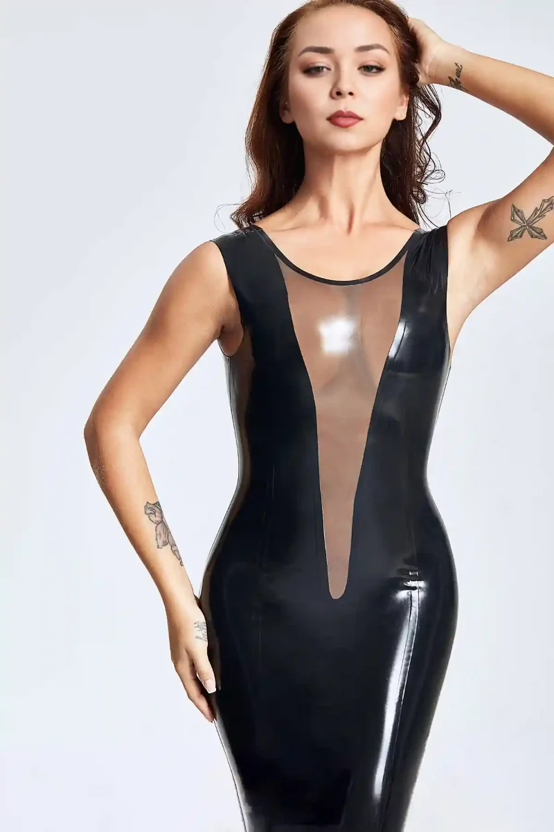 latex the deep vfronted dress kkp675 1